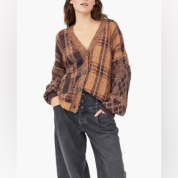 Free People Sweaters - 🔖 FREE PEOPLE NWT Birchwood Sepia Brown Cardigan y2k
